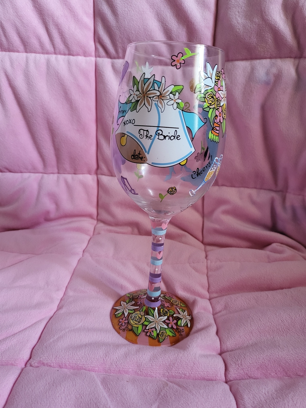 Lolita My Special Bridesmaid Hand-Painted Wedding Wine Glass 15 Oz